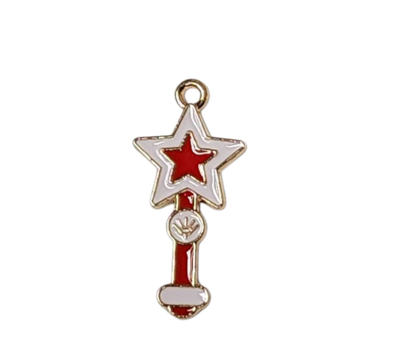 White red Star Gold Plated Charms
