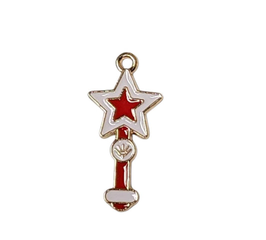 White red Star Gold Plated Charms