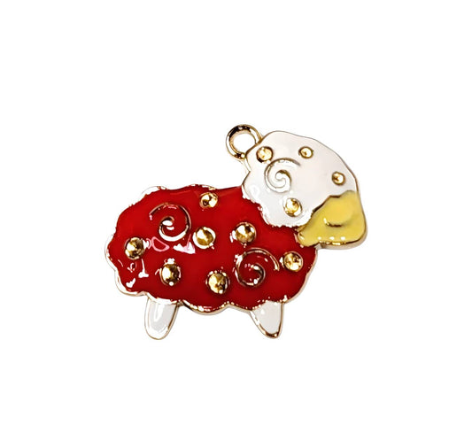 Red Lamb Gold Plated Charms
