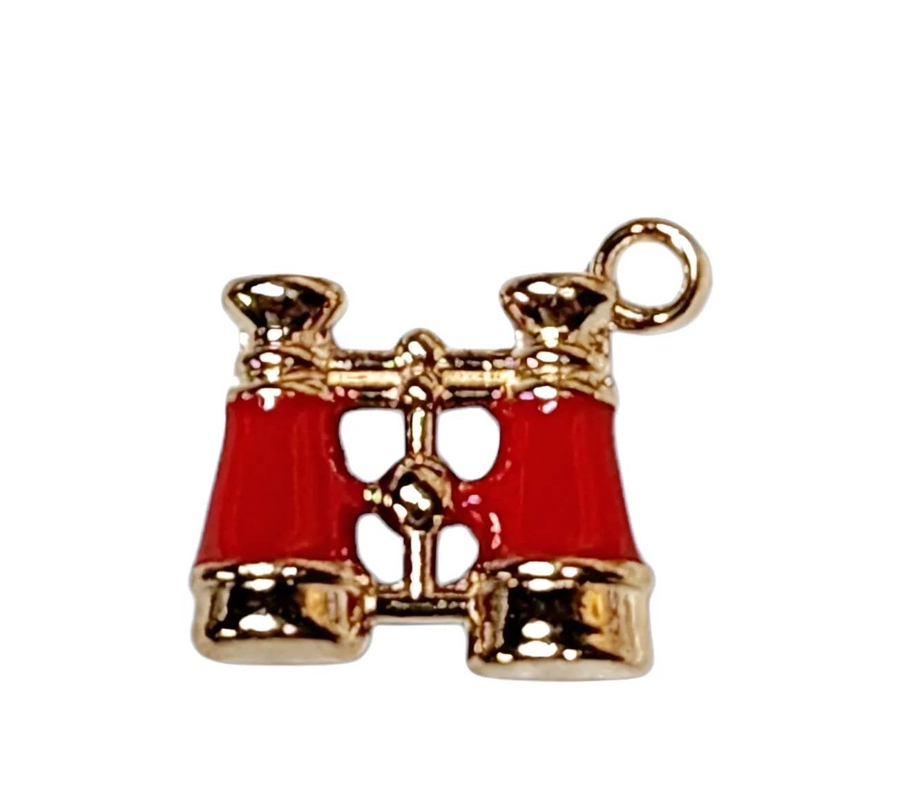 Red Binoculars Gold Plated Charms
