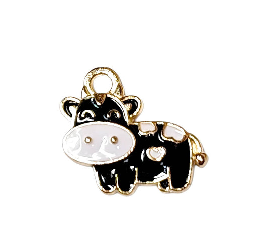 Black Cow Gold Plated Charms