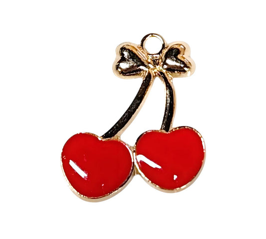 Large Red Cherries Plated Charms