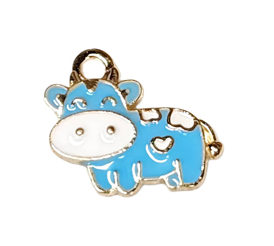 Blue Cow Gold Plated Charms
