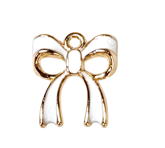 White Bow Plated Charms