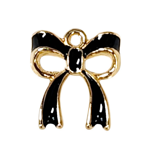 Black Bow Gold Plated Charms