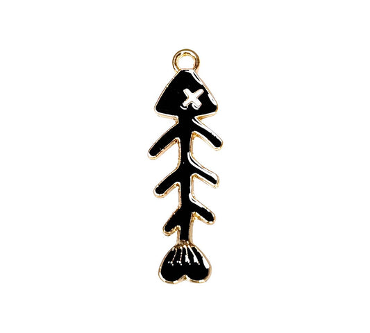 Black Fish Gold Plated Charms