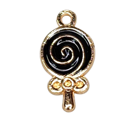 Black Swirl Pendant Charms