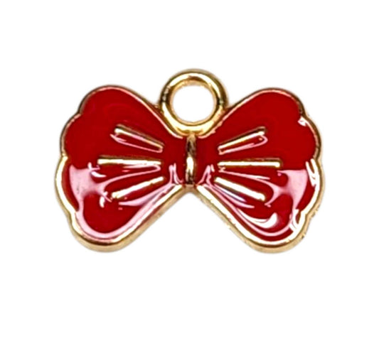 Red Petal Bow Charms