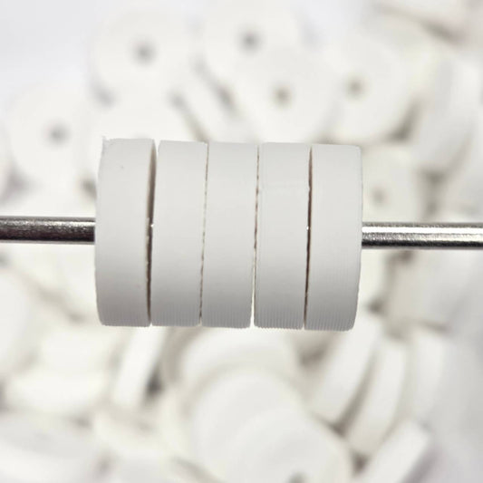 White 3D Printed 12mm Disc Spacer Beads (Not Silicone)