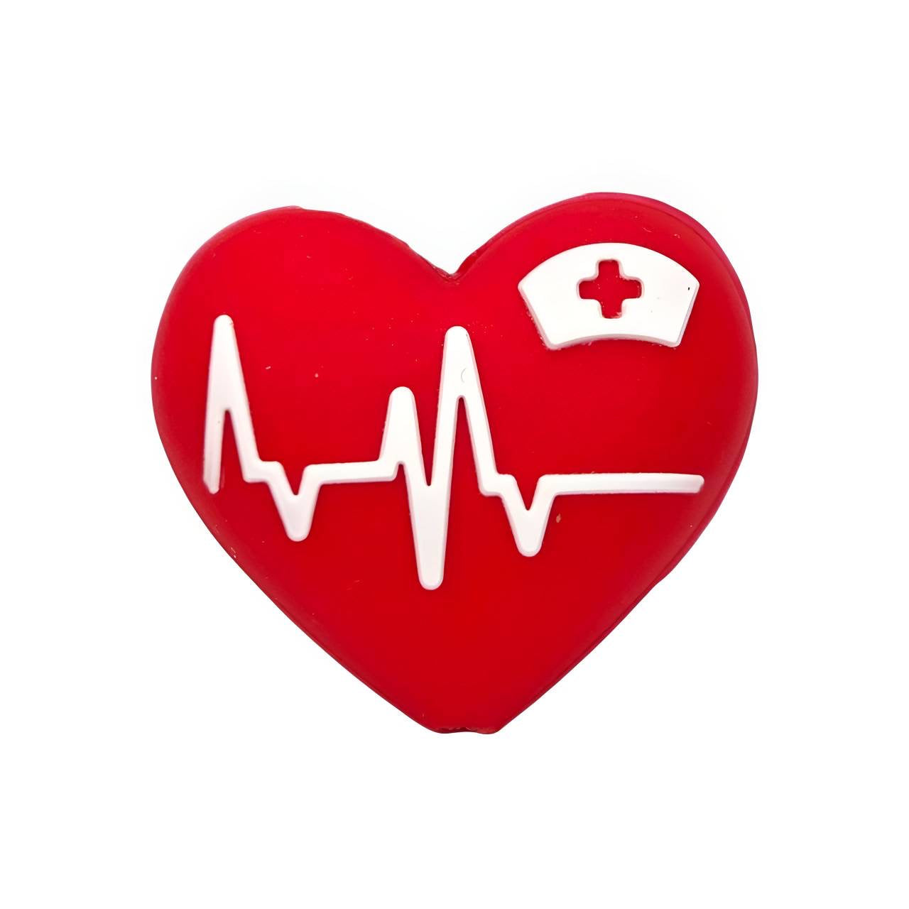 Med Heart Silicone Focal Beads