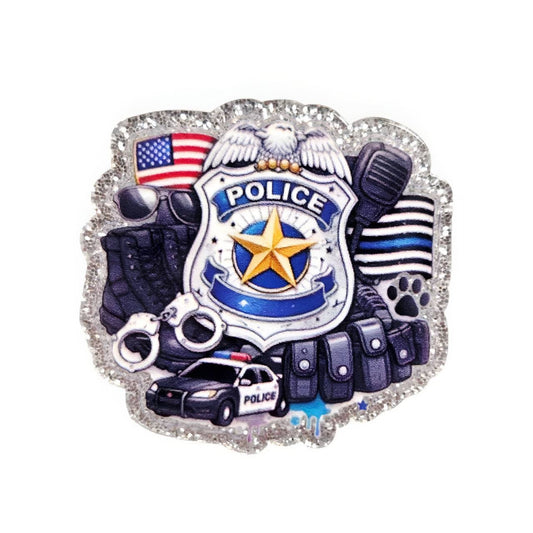 Police~ Acrylic Flatbacks (Exclusive Bailey's Beads Design)
