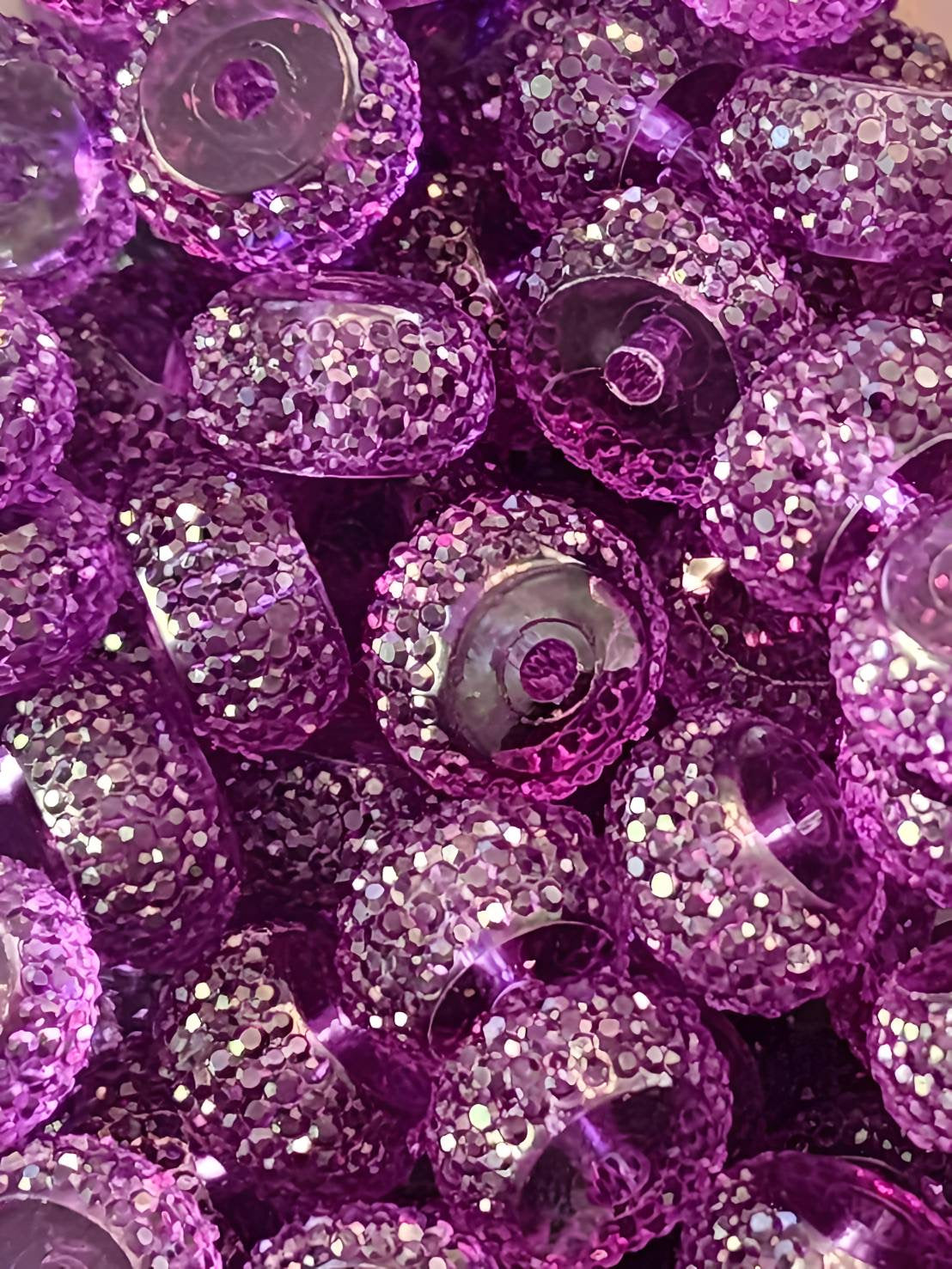 Dark Purple Rhinestone Abacus 12mm Beads