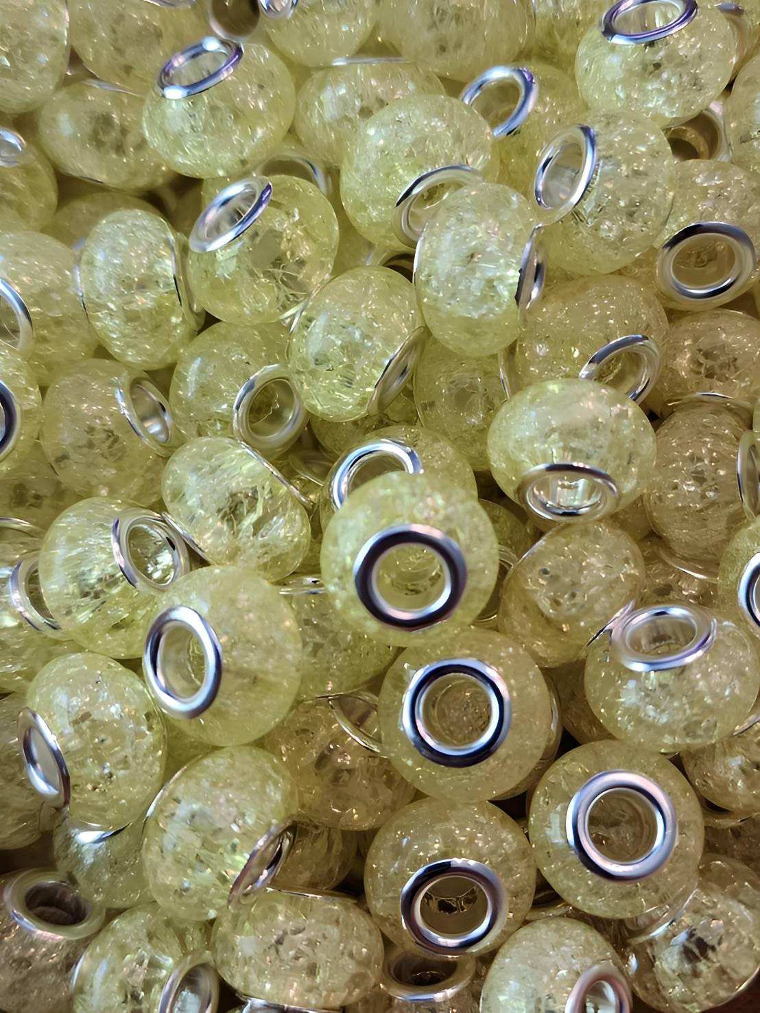 Yellow Crackle (Large Hole Spacers)