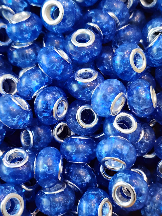 Blue Crackle (Large Hole Spacers)