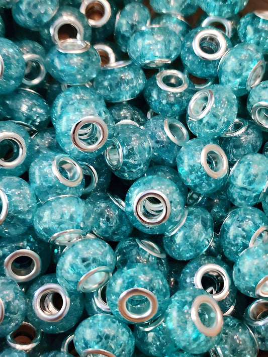 Teal Crackle (Large Hole Spacers)