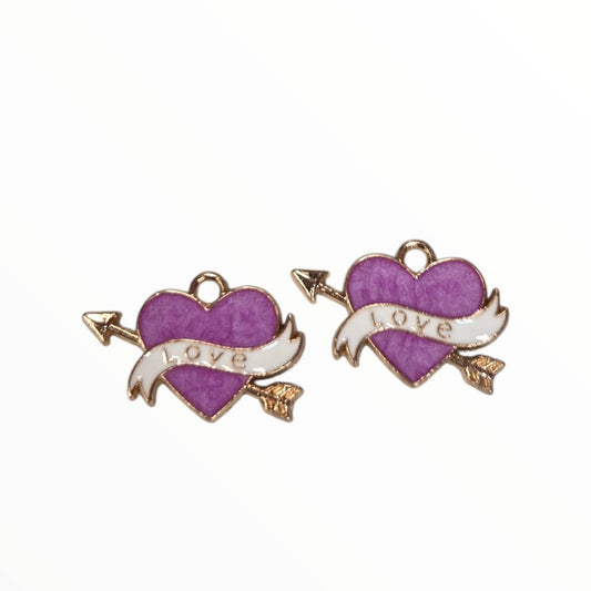 Cupid's Heart Charm Pack (2 Per Set)