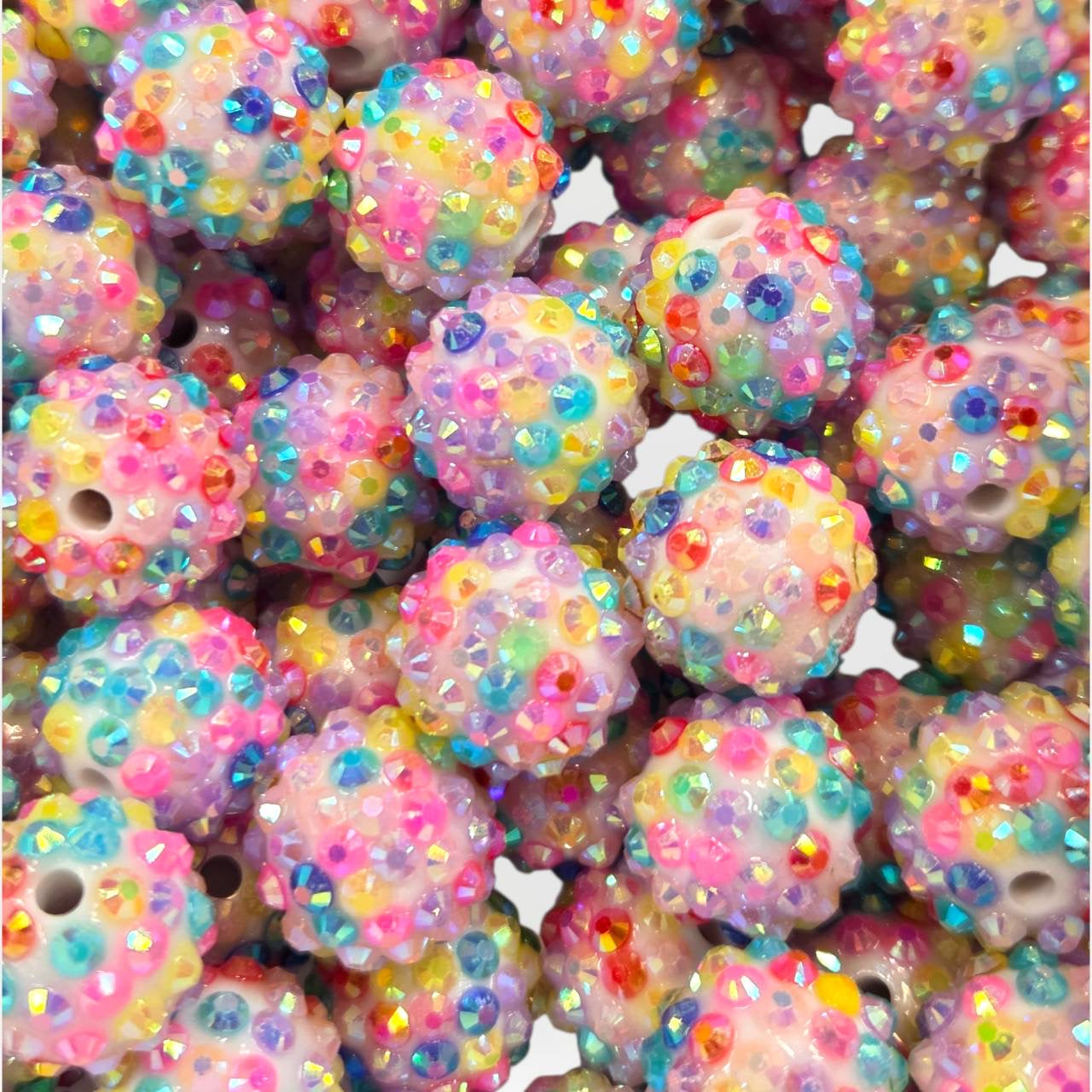 Multi Color 16mm **Rhinestone** Acrylic Beads