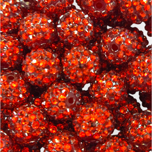 Red 16mm **Rhinestone** Acrylic Beads