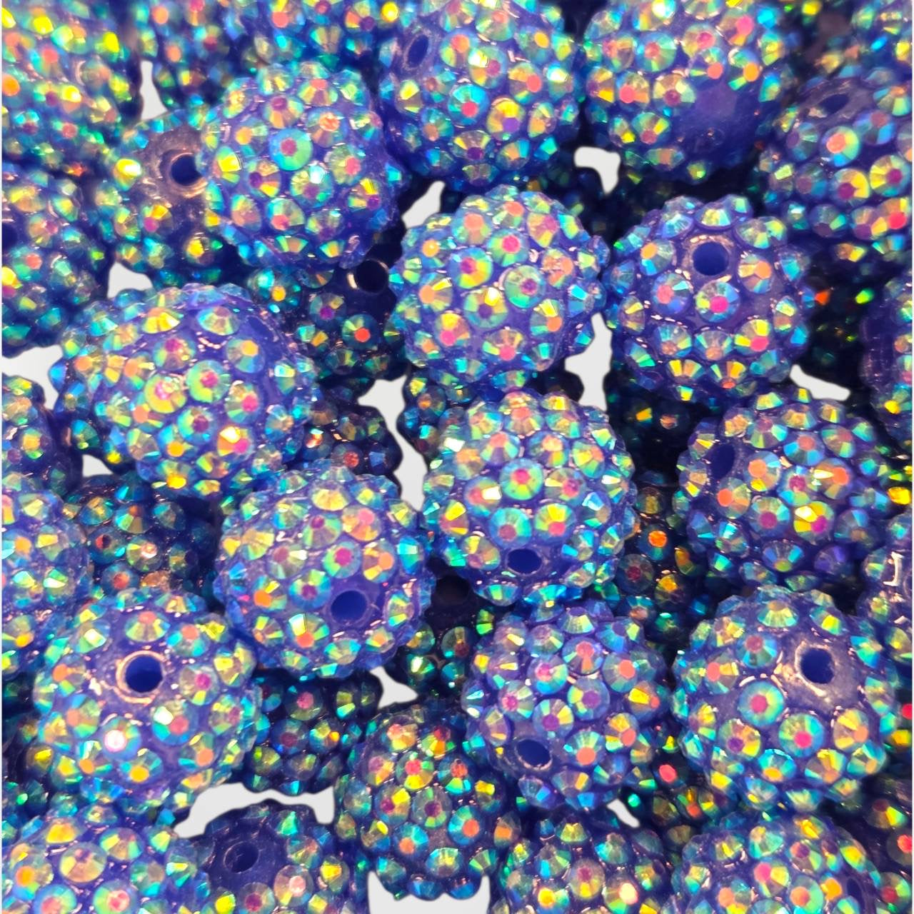 Blue 16mm **Rhinestone** Acrylic Beads