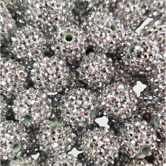 Silver 16mm **Rhinestone** Acrylic Beads