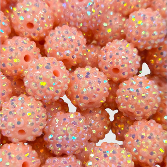 Pink 16mm **Rhinestone** Acrylic Beads