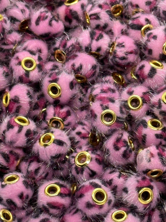 Pink Leopard Fuzzy Spacers