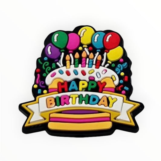 Happy Birthday Silicone Focal Bead (Custom Design by Bailey's Beads)