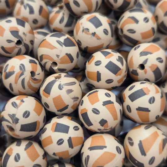 Barista Blend 15mm Printed Silicone Beads
