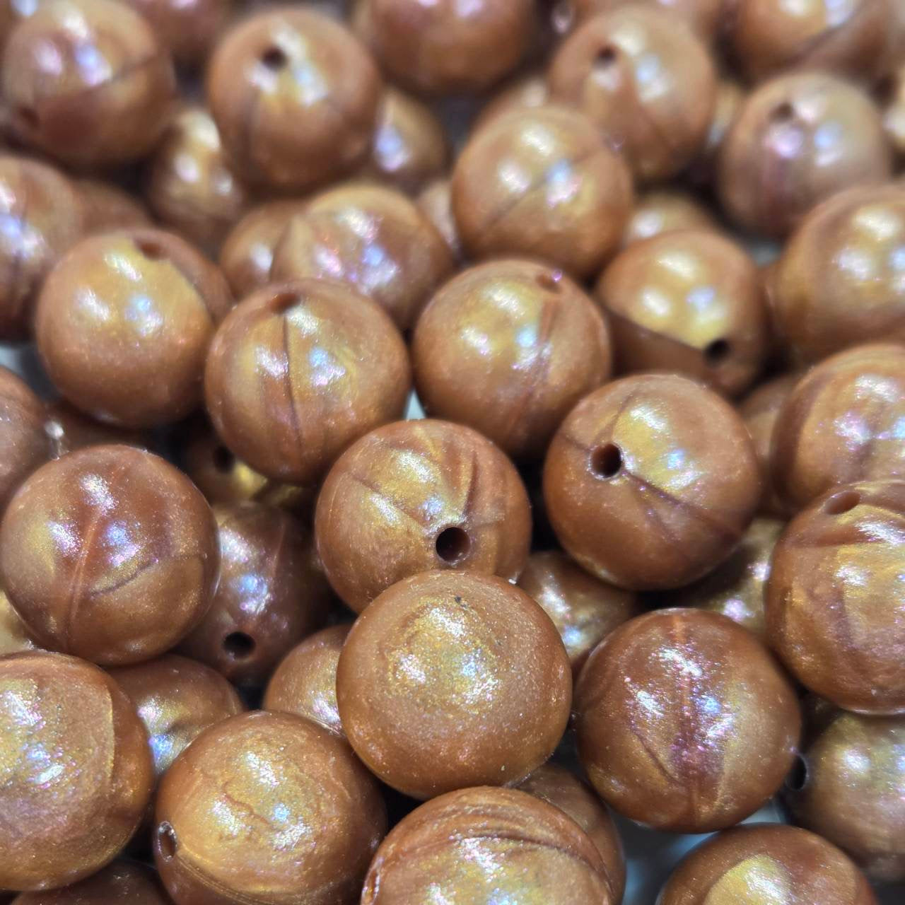 Brown Opal 15mm Silicone Beads