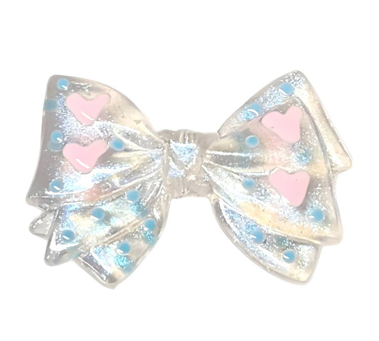 Light Pink Heart Acrylic Bow Beads