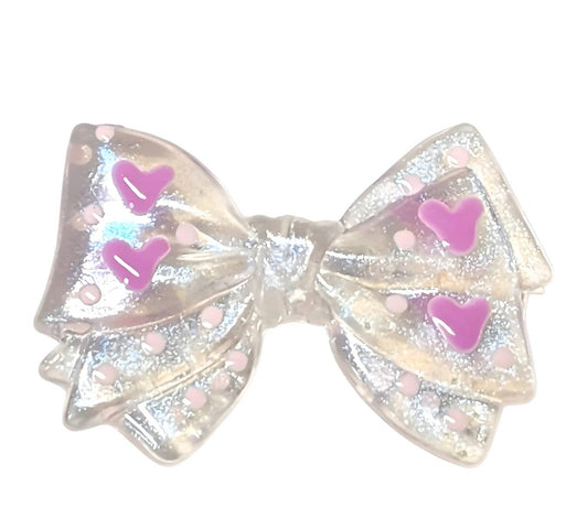 Purple Heart Acrylic Bow Beads