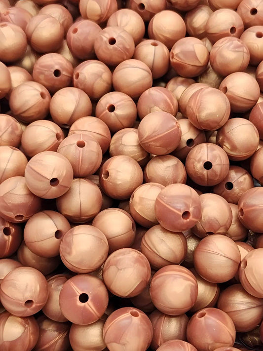 Chestnut Glow 12mm Silicone Beads