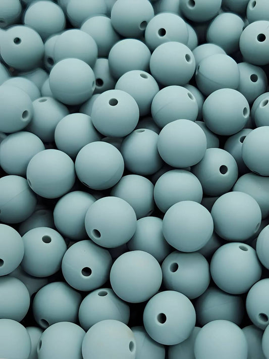 Calm Cyan 12mm Silicone Beads