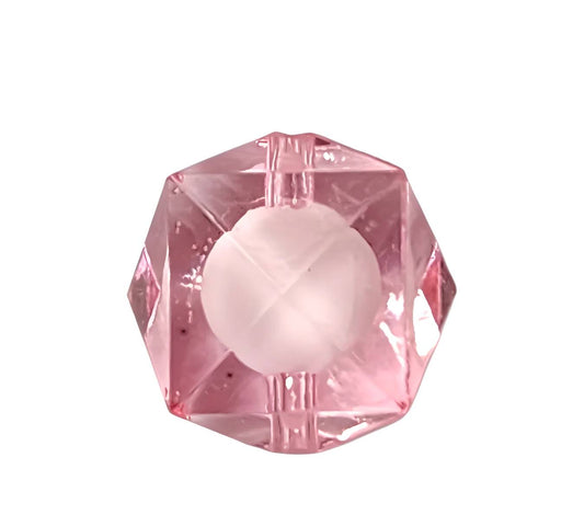 16mm Pink Faceted Acrylic Beads