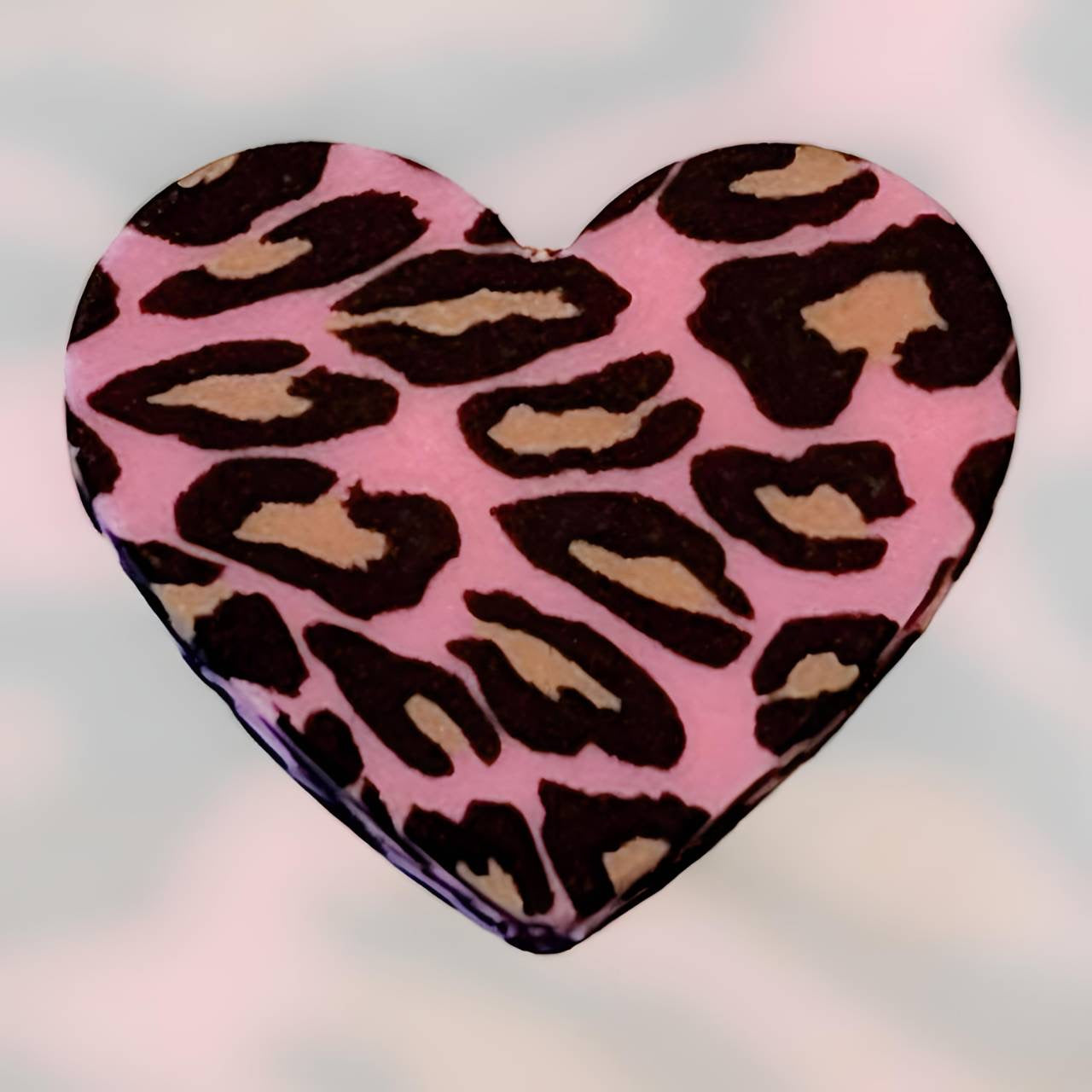 Pink Leopard Printed Heart Focal