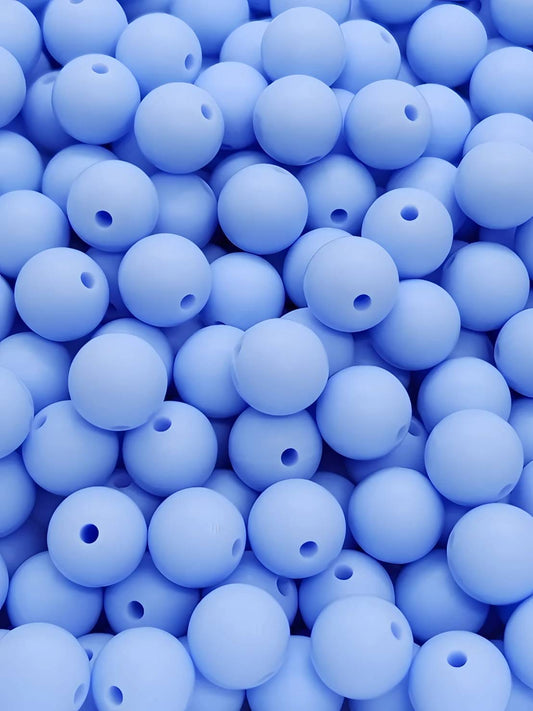 Heavenly Blue 12mm Silicone Beads