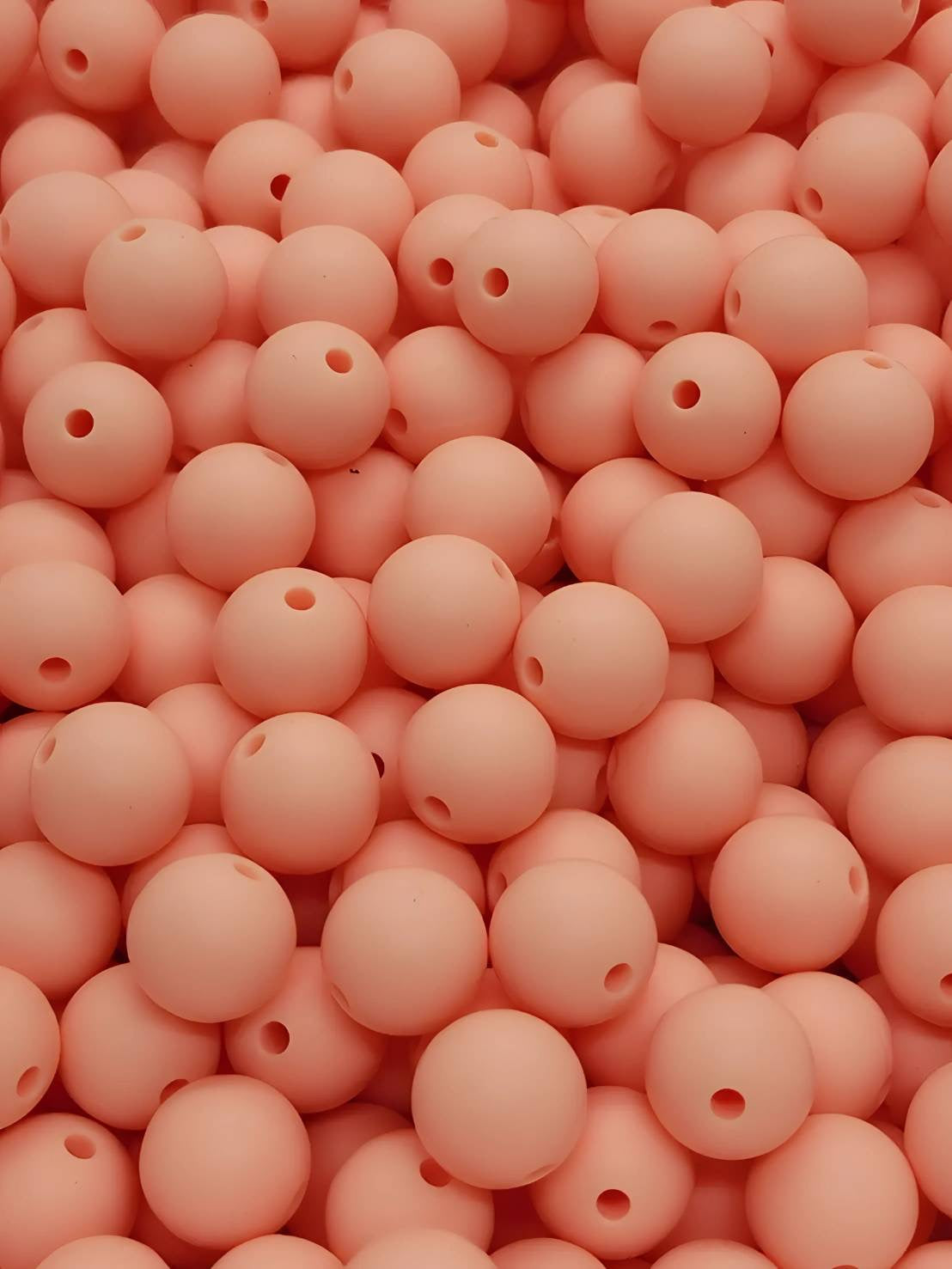 Peachy Charm 12mm Silicone Beads