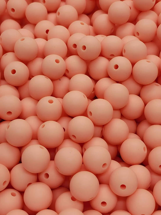 Peachy Charm 12mm Silicone Beads