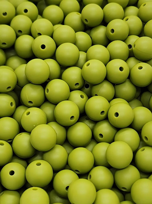 Chartreuse Glow 12mm Silicone Beads