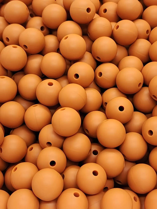 Burnt Copper 12mm Silicone Beads