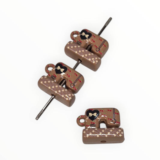 Brown Sewing Machine Acrylic Beads