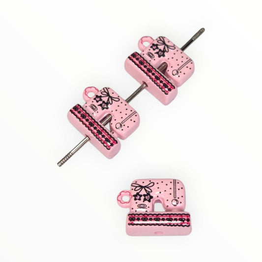 Pink Sewing Machine Acrylic Beads