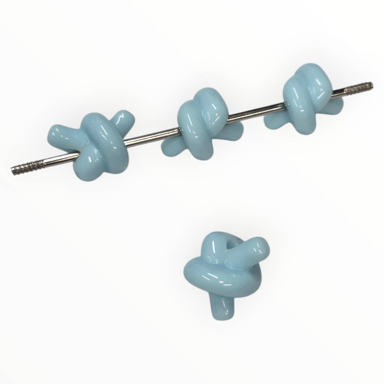 Light Blue Knot Acrylic Beads