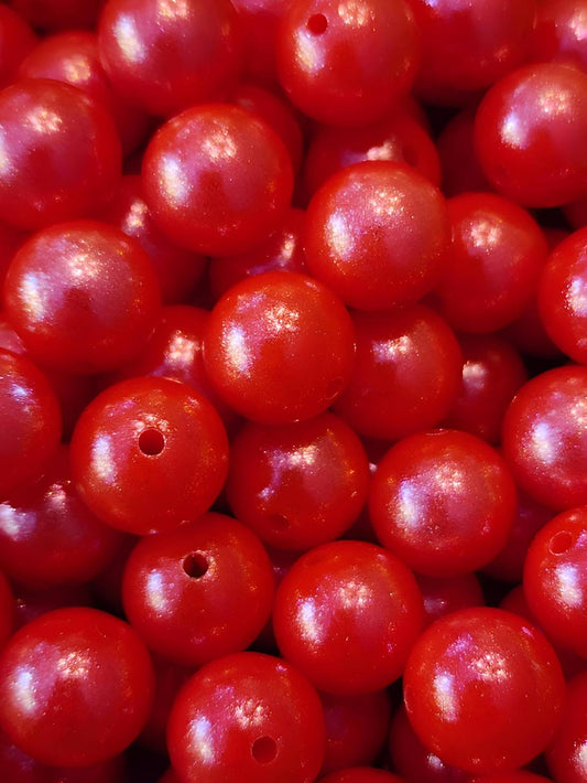 Red Opal 15mm Silicone Beads