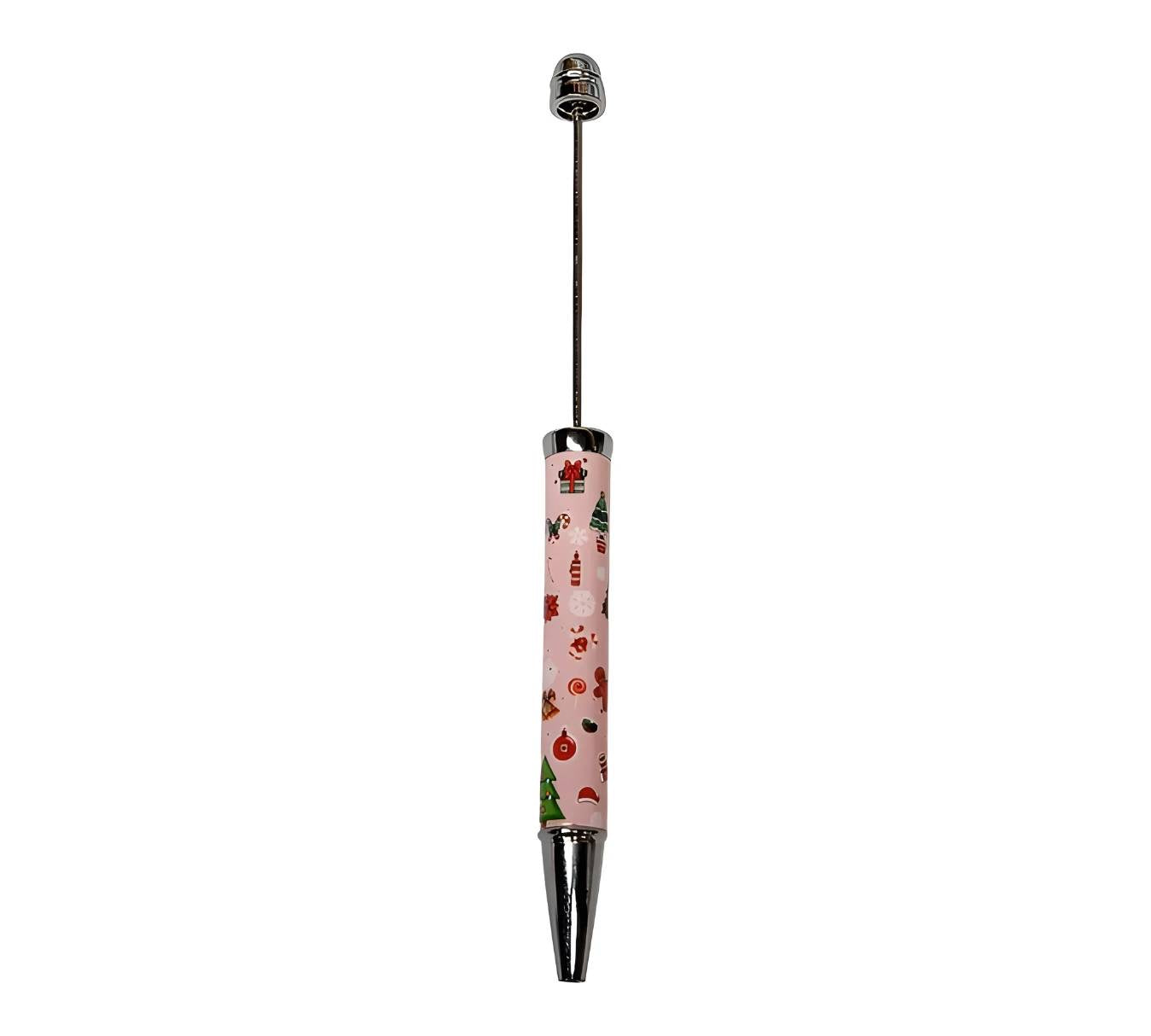 Pink Christmas Beadable Pen