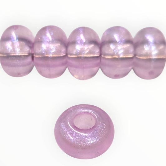 Lavender Large Hole Round Acrylic Beads