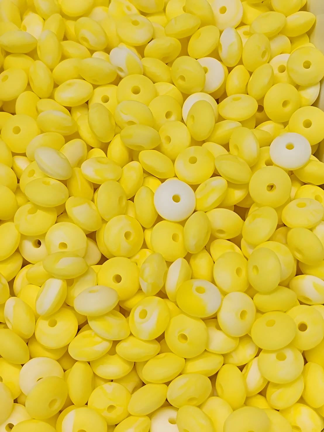 Buttercream Silicone Lentil Beads