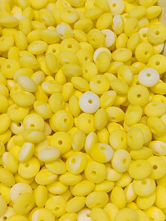 Buttercream Silicone Lentil Beads