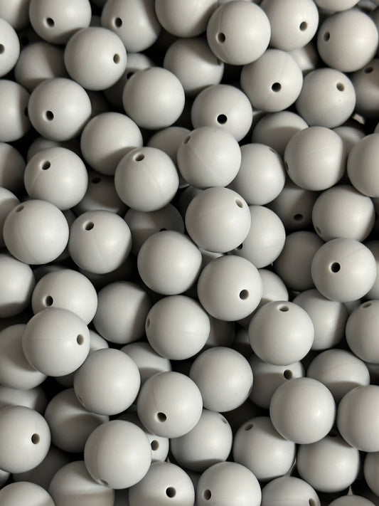 Ash Mist 15mm Silicone Beads