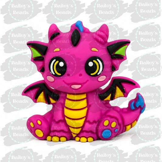 BubbleBlush Dragon Silicone Focal Bead (Exclusive Design by Bailey's Beads)